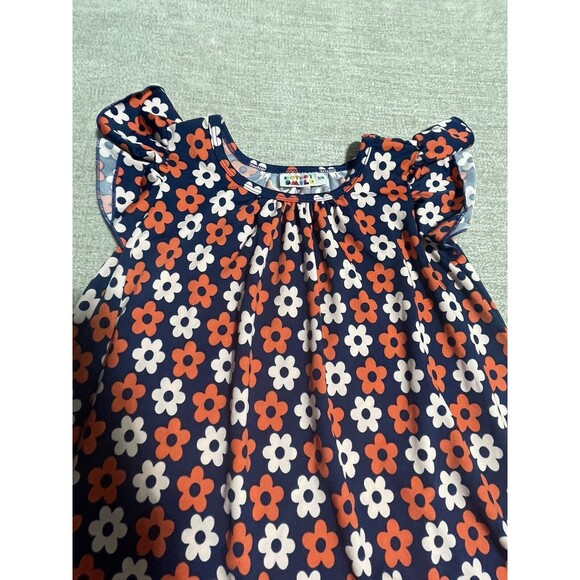 Dot Dot Smile Dress Girl’s Size 5/6 Blue Floral Short Sleeve Graphic - Picture 2 of 10